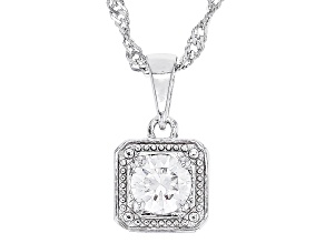 Pre-Owned Moissanite Platineve Solitaire Pendant .50ct DEW