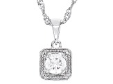 Pre-Owned Moissanite Platineve Solitaire Pendant .50ct DEW