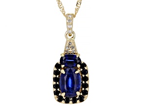 Pre-Owned Blue Kyanite 10k Yellow Gold Pendant With Chain 1.47ctw