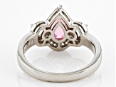 Pre-Owned Pink Danburite Rhodium Over Sterling Silver Ring 1.67ctw