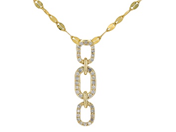 Picture of Pre-Owned White Diamond 10k Yellow Gold Slide Pendant With 18" Mirror Chain 0.15ctw