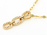 Pre-Owned White Diamond 10k Yellow Gold Slide Pendant With 18" Mirror Chain 0.15ctw
