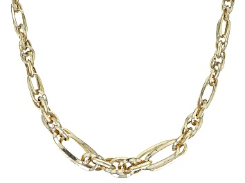 Picture of Pre-Owned 10K Yellow Gold Graduated Mixed Link 18 Inch Necklace