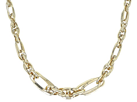 Pre-Owned 10K Yellow Gold Graduated Mixed Link 18 Inch Necklace