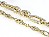 Pre-Owned 10K Yellow Gold Graduated Mixed Link 18 Inch Necklace