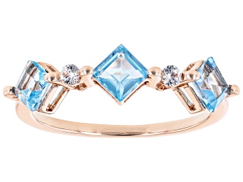 Picture of Pre-Owned Swiss Blue Topaz 10k Rose Gold Band Ring 1.35ctw