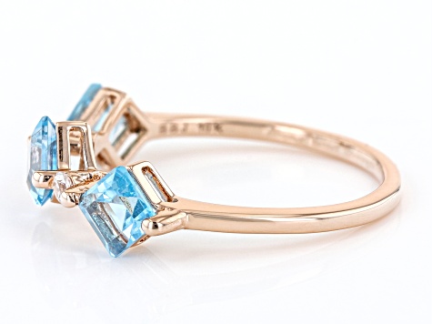 Pre-Owned Swiss Blue Topaz 10k Rose Gold Band Ring 1.35ctw