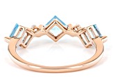 Pre-Owned Swiss Blue Topaz 10k Rose Gold Band Ring 1.35ctw