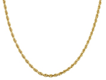 Picture of Pre-Owned 10k Yellow Gold Hollow Rope Chain Necklace 18 inch 2.7 Mm