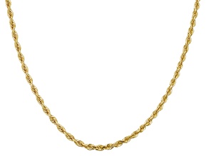 Pre-Owned 10k Yellow Gold Hollow Rope Chain Necklace 18 inch 2.7 Mm