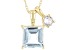 Pre-Owned Blue Aquamarine 10k Yellow Gold Pendant With Chain 0.99ctw