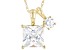 Pre-Owned White Zircon10k Yellow Gold Pendant With Chain 1.33ctw