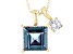Pre-Owned Blue Lab Created Alexandrite 10k Yellow Gold Pendant With Chain 1.24ctw