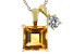Pre-Owned Golden Citrine 10k Yellow Gold Pendant With Chain 0.99ctw
