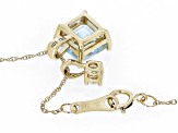 Pre-Owned Sky Blue Glacier Topaz 10k Yellow Gold Pendant With Chain 1.33ctw