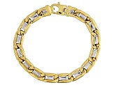 Pre-Owned 14k Yellow And White Gold Two-Tone Mariner Link Bracelet 8.5 inch 8.5mm