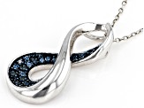 Pre-Owned Blue Diamond Accent Rhodium Over Sterling Silver Slide Pendant With 18" Cable Chain