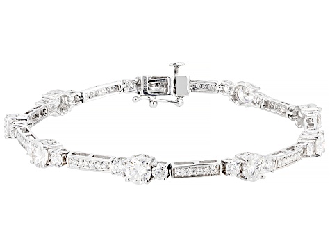 Pre-Owned Moissanite Platineve Tennis Bracelet 6.84.ctw DEW