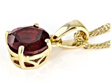 Pre-Owned Red Vermelho Garnet™ 18k Yellow Gold Over Sterling Silver January Birthstone Pendant With