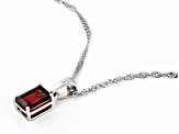 Pre-Owned Red Vermelho Garnet™ Rhodium Over Sterling Silver January Birthstone Pendant With Chain 1.