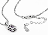 Pre-Owned Purple African Amethyst Rhodium Over Sterling Silver February Birthstone Pendant With Chai