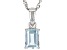 Pre-Owned Blue Aquamarine Rhodium Over Sterling Silver March Birthstone Pendant With Chain 1.19ct
