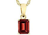 Pre-Owned Red Vermelho Garnet™ 18k Yellow Gold Over Silver January Birthstone Pendant With Chain 1.5