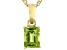 Pre-Owned Green Manchurian Peridot™ 18k Yellow Gold Over Silver August Birthstone Pendant With Chain