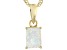 Pre-Owned Multicolor Lab Created Opal 18k Yellow Gold Over Silver October Birthstone Pendant With Ch