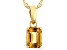 Pre-Owned Yellow Citrine 18k Yellow Gold Over Sterling Silver November Birthstone Pendant With Chain