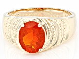 Pre-Owned Orange Fire Opal 14k Yellow Gold Men's Ring 1.62ctw