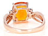 Pre-Owned Orange Mexican Fire Opal 14k Rose Gold Ring 1.87ctw