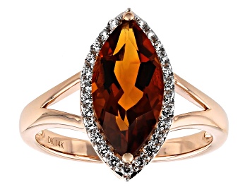 Picture of Pre-Owned Orange Madeira Citrine 14k Rose Gold Ring 2.86ctw