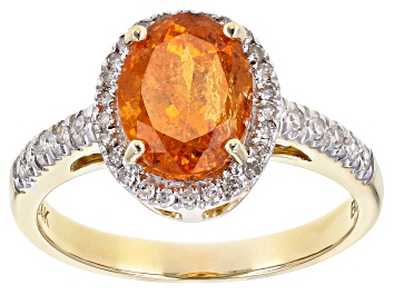 Picture of Pre-Owned Orange Mandarin Garnet 14k Yellow Gold Ring 2.45ctw