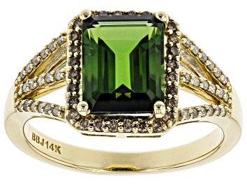 Picture of Pre-Owned Green Tourmaline 14k Yellow Gold Ring 2.26ctw