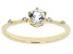 Pre-Owned Blue Aquamarine with White Zircon 18k Yellow Gold Over Sterling Silver March Birthstone Ri