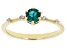 Pre-Owned Green Lab Emerald with White Zircon 18k Yellow Gold Over Sterling Silver May Birthstone Ri