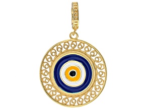 Pre-Owned 18k Yellow Gold Over Sterling Silver Evil Eye Pendant