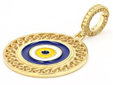 Pre-Owned 18k Yellow Gold Over Sterling Silver Evil Eye Pendant