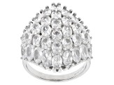 Pre-Owned White Cubic Zirconia Rhodium Over Sterling Silver Ring 9.12ctw