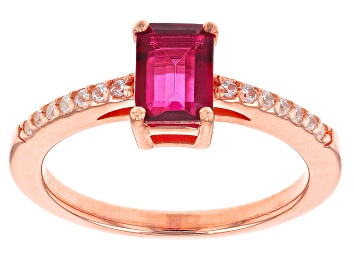 Picture of Pre-Owned Magenta Petalite 18K Rose Gold Over Sterling Silver Ring 0.80ctw