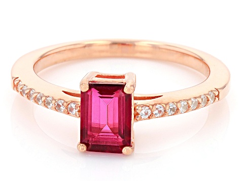 Pre-Owned Magenta Petalite 18K Rose Gold Over Sterling Silver Ring 0.80ctw