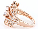 Pre-Owned White Cubic Zirconia 18k Rose Gold Over Sterling Silver Ring 2.86ctw