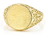 Pre-Owned 18k Yellow Gold Over Sterling Silver Signet Ring