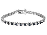 Pre-Owned Blue Velvet Diamonds™ Rhodium Over Sterling Silver Tennis Bracelet 0.25ctw