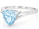 Pre-Owned Sky Blue Topaz Rhodium Over Sterling Silver Solitaire Ring 2.48ctw