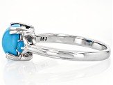 Pre-Owned Sleeping Beauty Turquoise Rhodium Over Sterling Silver Ring 0.09ctw