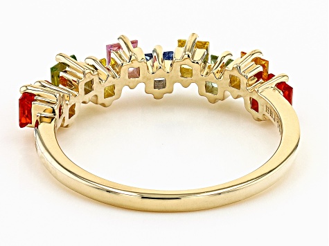 Pre-Owned Multi Color Sapphire 10k Yellow Gold Ring