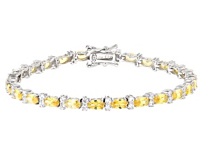 Pre-Owned Yellow And White Cubic Zirconia Rhodium Over Sterling Silver Bracelet 11.62ctw