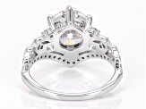Pre-Owned White Cubic Zirconia Rhodium Over Sterling Silver Ring 4.98ctw